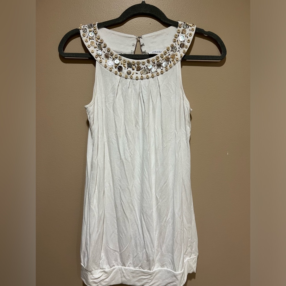 Calvin Klein Beaded Sleeveless Shirt